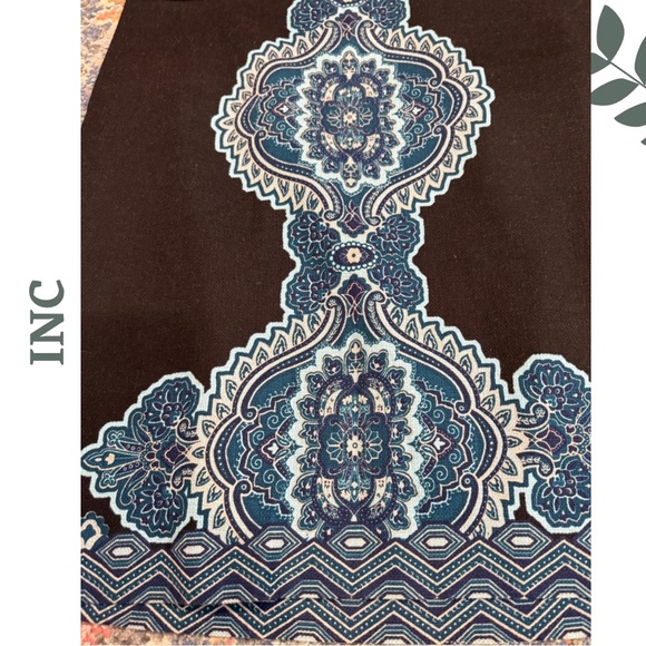 International Concepts Pencil Skirt with Boho Mandala Design Black Blue Size 14 - Picture 3 of 5